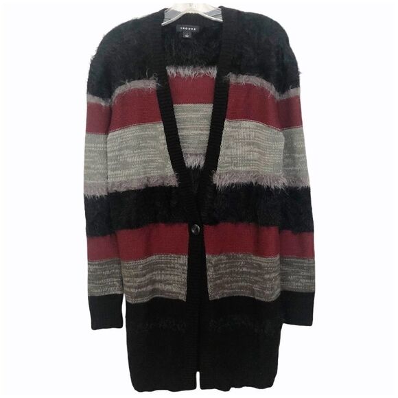 TROUVE CARDIGAN, Long, Striped S - Picture 1 of 5